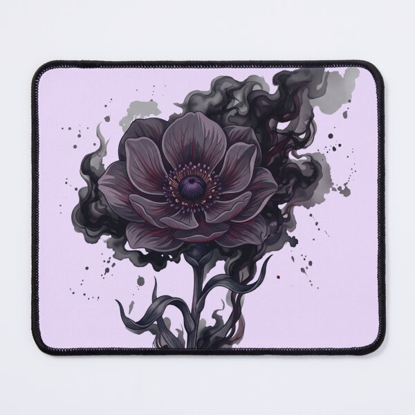 Item preview, Dark Smoky Anemone Flower Gothic Moody Ink Splash Art designed and sold by BreezifyDesignStudio.