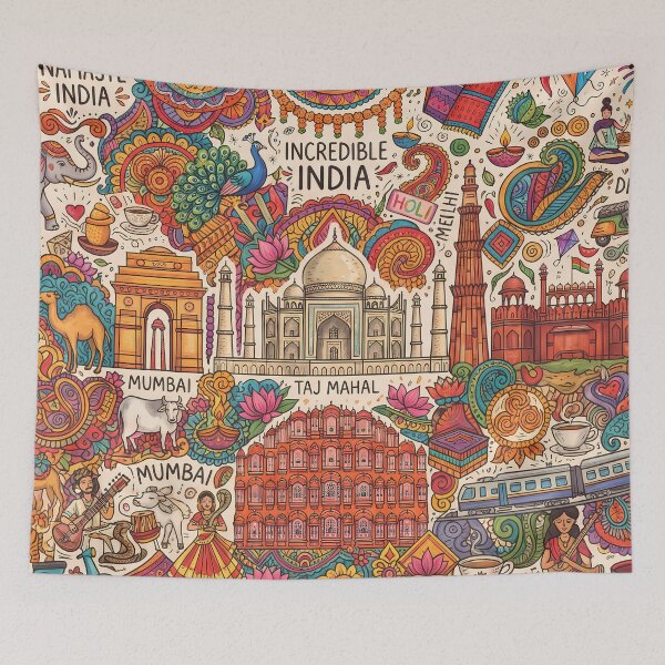 Item preview, 2 Incredible India Culture Festival Doodle Illustration Art designed and sold by ART ATTACK ZONE.