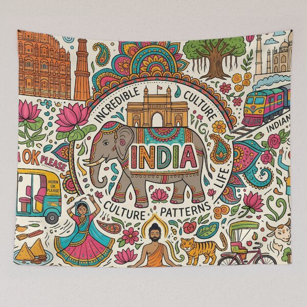 Item preview, 6 Incredible India Culture Festival Doodle Illustration Art designed and sold by ART ATTACK ZONE.