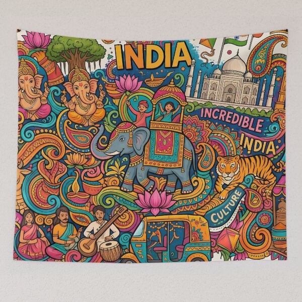 Item preview, 7 Incredible India Culture Festival Doodle Illustration Art designed and sold by ART ATTACK ZONE.