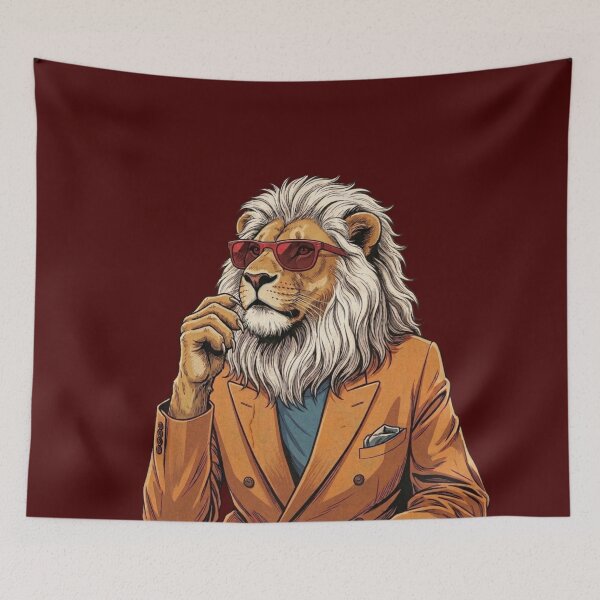 Item preview, The Thinker with the White Mane T-Shirt designed and sold by Animal Cosmic Society.