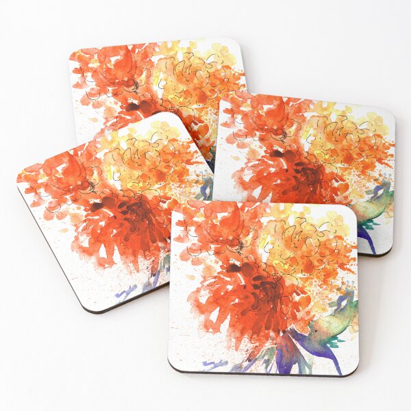 Artikelvorschau, Modernes Aquarellblumen-Design in Orange, Mango und Gelb entworfen und verkauft von DEC02.