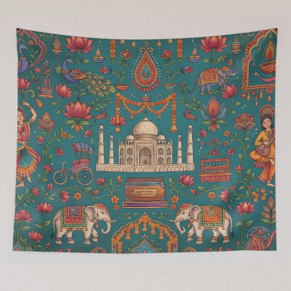 Item preview, B Incredible India Culture Festival Doodle Illustration Art designed and sold by ART ATTACK ZONE.
