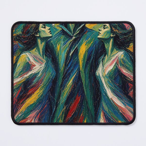 Item preview, Dramatic Expressionist Trio – Powerful Man and Two Women in Vibrant Swirling Colors designed and sold by MFMart.