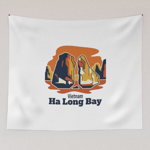 Item preview, Ha Long Bay Limestone Islands Bold Retro Graphic Art designed and sold by Inkworksbyshery.