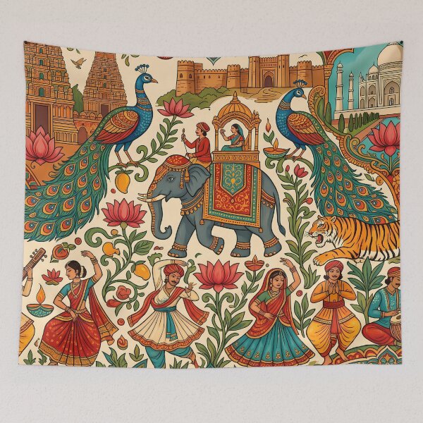 Item preview, Diversity Incredible India Culture Festival Doodle Illustration Art designed and sold by ART ATTACK ZONE.