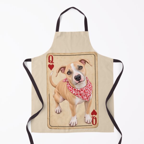Item preview, Lucky Queen of Hearts Vintage Pit Bull Playing Card designed and sold by RescueHeart10.