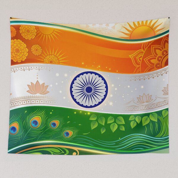 Item preview, Flag Incredible India Culture Festival Doodle Illustration Art designed and sold by ART ATTACK ZONE.