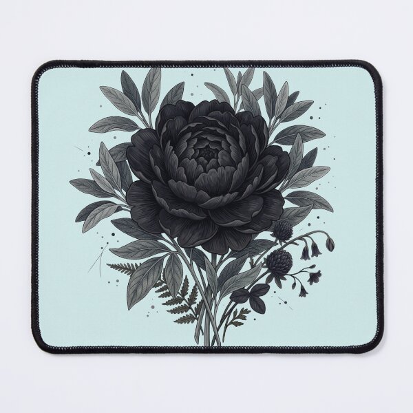 Item preview, Black Peony Flower Bouquet Gothic Monochrome Dark Academia Art designed and sold by BreezifyDesignStudio.