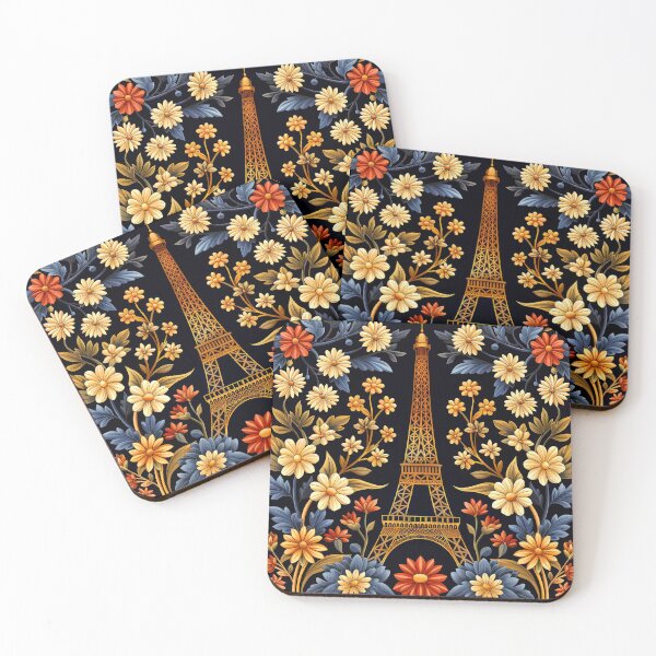 Item preview, Paris France Eiffel Tower Stylized Design With Flowers designed and sold by DEC02.