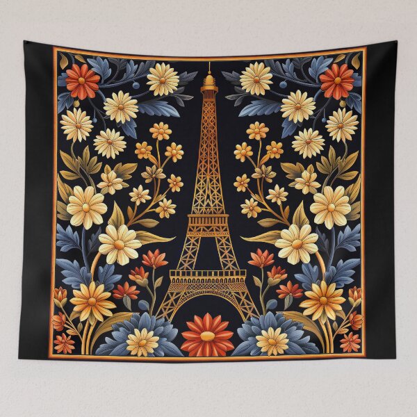 Item preview, Paris France Eiffel Tower Stylized Design With Flowers designed and sold by DEC02.