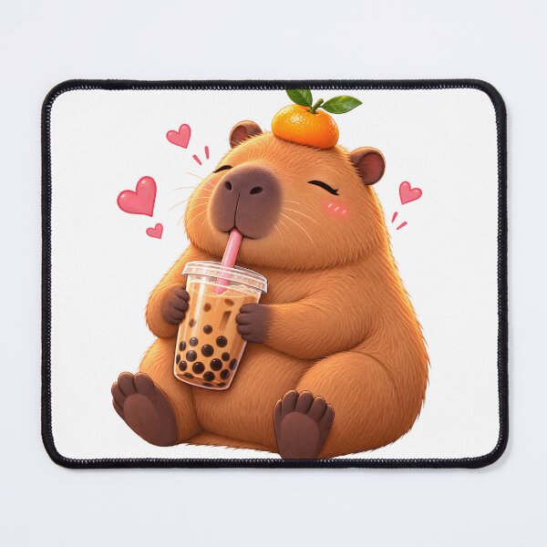 Item preview, Cute Capybara Drinking Boba Tea designed and sold by TinyWeird.