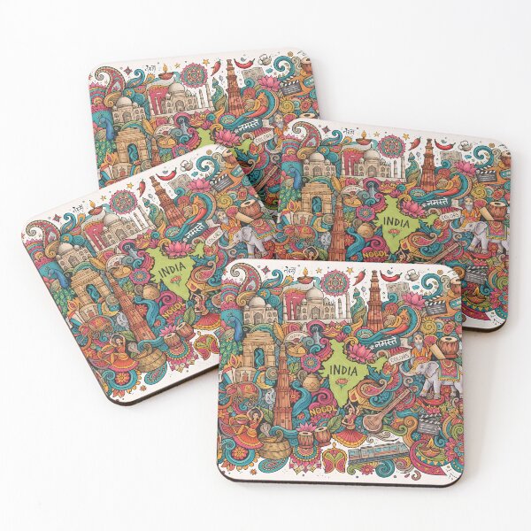 Item preview, Taj Mahal India Culture Festival Doodle Illustration Art designed and sold by ART ATTACK ZONE.