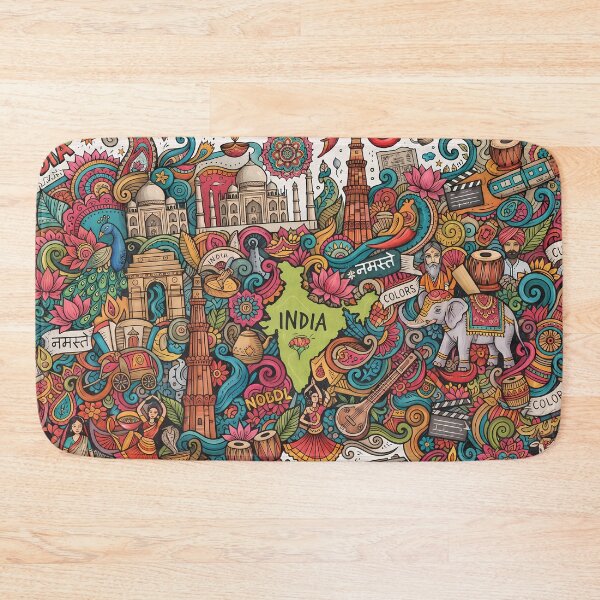 Item preview, Taj Mahal India Culture Festival Doodle Illustration Art designed and sold by ART ATTACK ZONE.