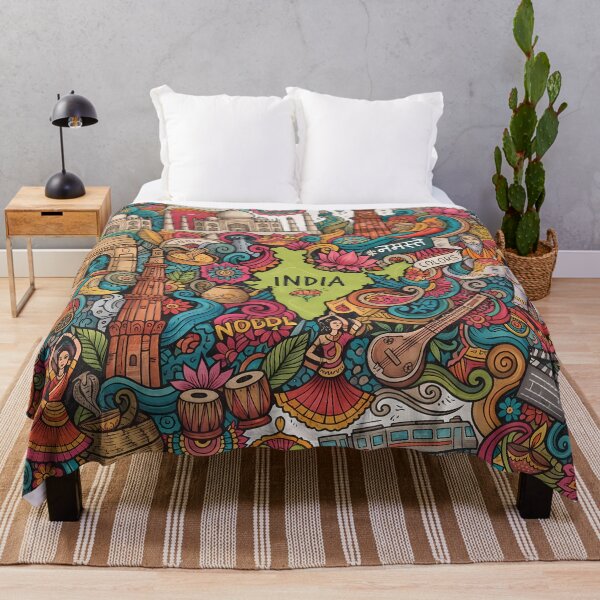 Item preview, Taj Mahal India Culture Festival Doodle Illustration Art designed and sold by ART ATTACK ZONE.