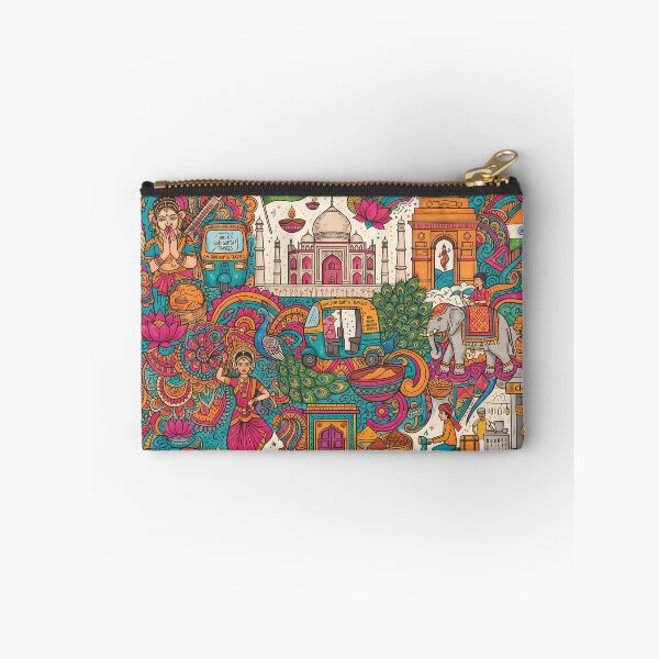 Item preview, Family Incredible India Culture Festival Doodle Illustration Art designed and sold by ART ATTACK ZONE.