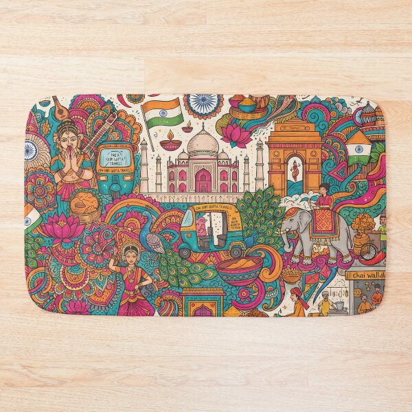 Item preview, Family Incredible India Culture Festival Doodle Illustration Art designed and sold by ART ATTACK ZONE.