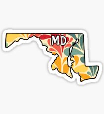 Floral Maryland Sticker
