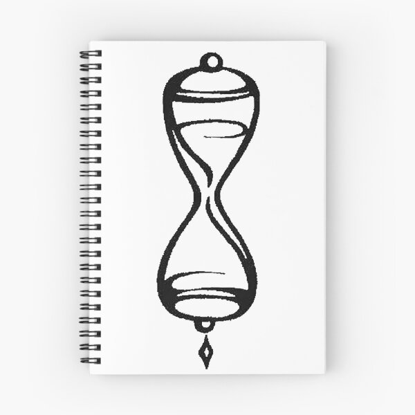 Item preview, Bold Black Ink Hourglass with Bells - Minimalist Tattoo Flash designed and sold by Qubivibe.