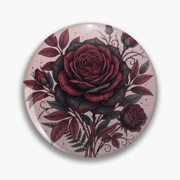 Item preview, Dark Crimson Red Rose Bouquet Gothic Romance Tattoo Aesthetic Art designed and sold by BreezifyDesignStudio.