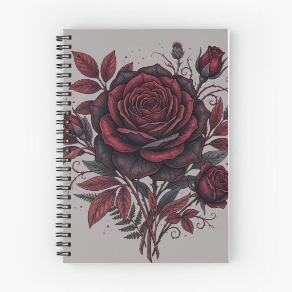 Item preview, Dark Crimson Red Rose Bouquet Gothic Romance Tattoo Aesthetic Art designed and sold by BreezifyDesignStudio.