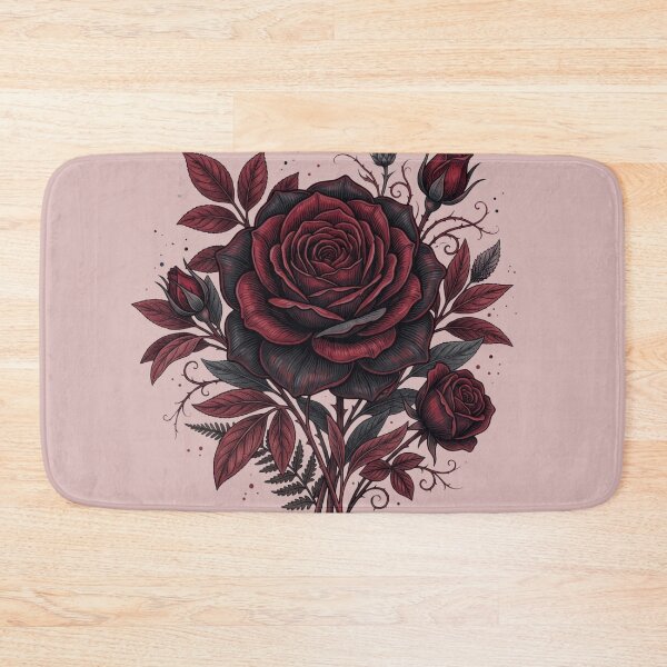 Item preview, Dark Crimson Red Rose Bouquet Gothic Romance Tattoo Aesthetic Art designed and sold by BreezifyDesignStudio.