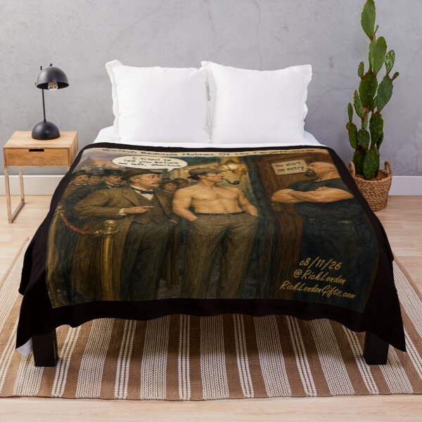 Item preview, Sherlock Holmes Shirtless Cartoon – Watson’s Reminder designed and sold by Rick London Gifts.