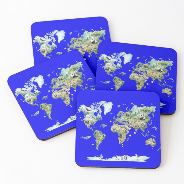 Item preview, Watercolor Animals & World Map designed and sold by BestCoolStuff.