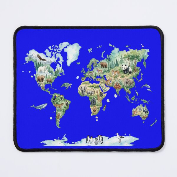 Item preview, Watercolor Animals & World Map designed and sold by BestCoolStuff.