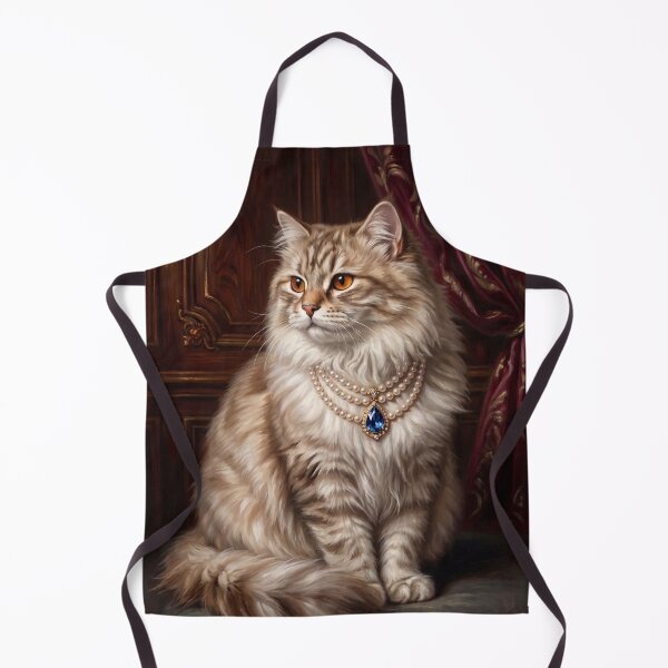 Item preview, Royal Fluffy Cat Pearl Necklace designed and sold by The Real Beast Art.