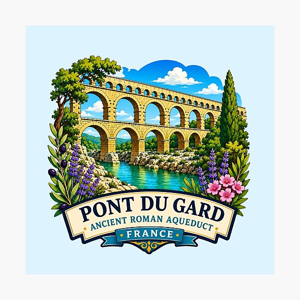 Item preview, Pont du Gard, France - Ancient Roman Aqueduct designed and sold by Myra365Art.