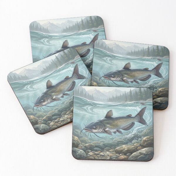 Item preview, Channel Catfish – Freshwater Legends Fishing Illustration designed and sold by Northbound Trail.