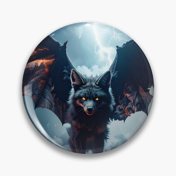 Item preview, Dark fantasy wolf with wings, lava mist landscape designed and sold by Mystic-Art-2.