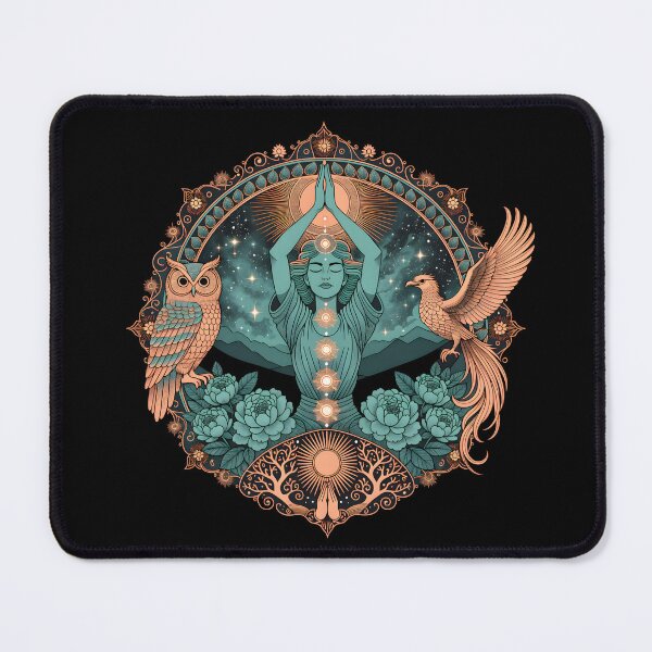 Item preview, Spiritual Goddess Meditation Phoenix Owl Chakras designed and sold by NeuralLoft Frequency.