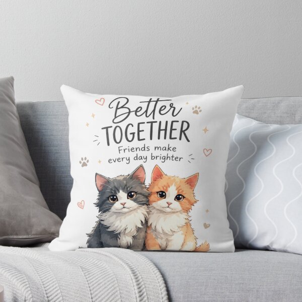 Item preview, Better Together Cute Cat Friendship Illustration designed and sold by itxelaraStudio.