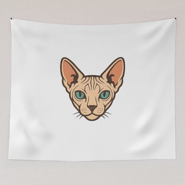 Item preview, Sphynx Cat Portrait Hairless Cat Retro designed and sold by Photo-Sphere101.