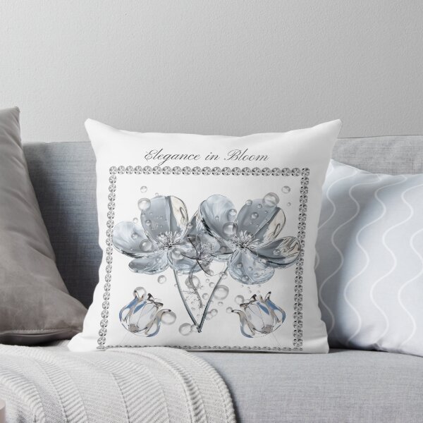 Item preview, Elegance in Bloom 3D Silver Crystal Flowers and Diamond Frame Art designed and sold by MinimalAurashop.