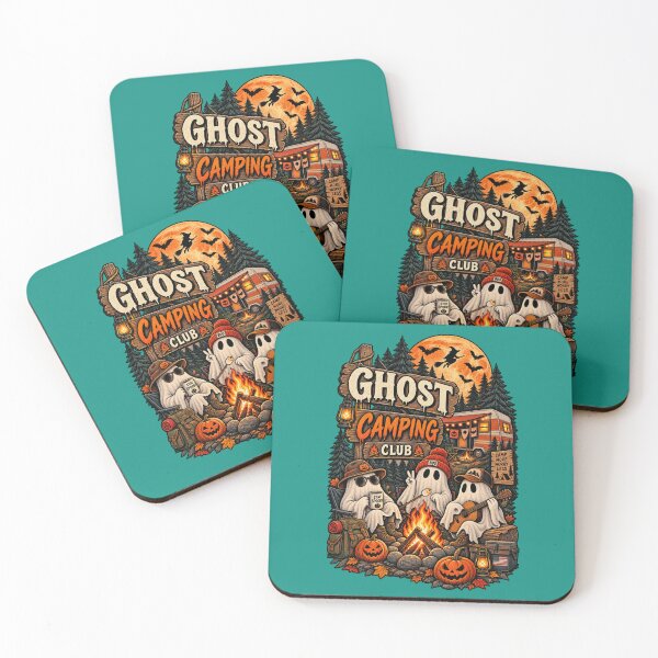 Item preview, Ghost Campfire Club Cute Camping Halloween Retro Design designed and sold by mocci10.
