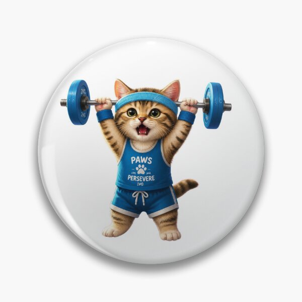 Item preview, Paws Persevere - Funny Gym Cat Weightlifting designed and sold by SALVO180674.