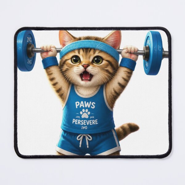 Item preview, Paws Persevere - Funny Gym Cat Weightlifting designed and sold by SALVO180674.