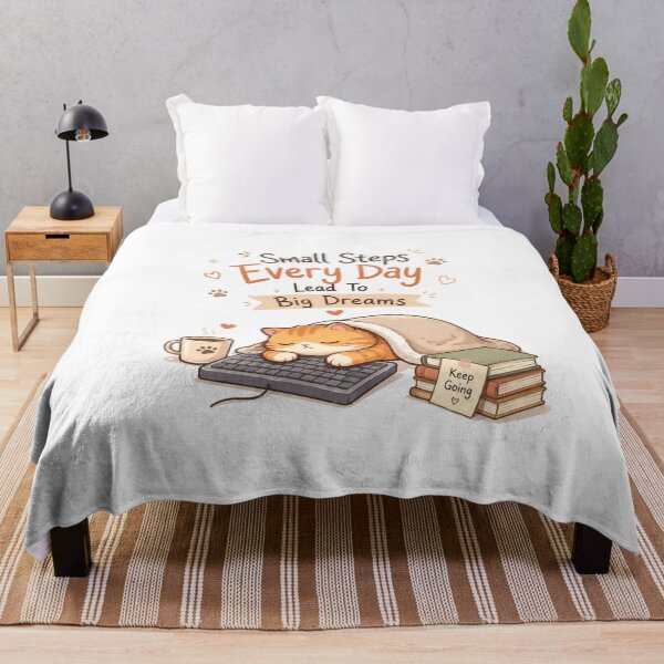 Item preview, Small Steps Every Day Cute Cat Motivation designed and sold by itxelaraStudio.