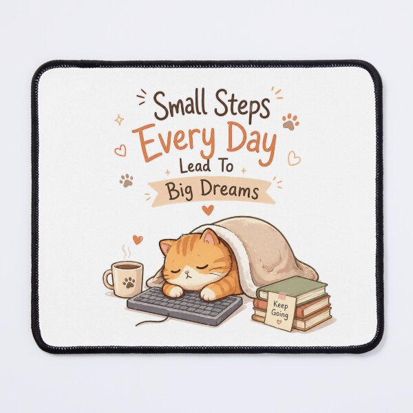 Item preview, Small Steps Every Day Cute Cat Motivation designed and sold by itxelaraStudio.