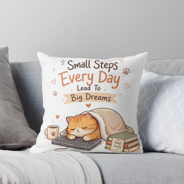 Item preview, Small Steps Every Day Cute Cat Motivation designed and sold by itxelaraStudio.