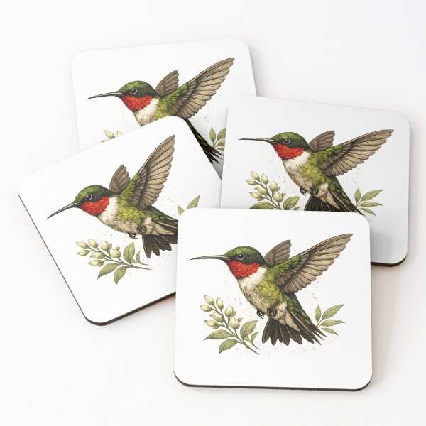 Item preview, Ruby-throated hummingbird fluttering designed and sold by Daily Quirk.