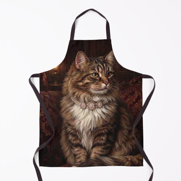 Item preview, Royal Tabby Cat Pearl Necklace designed and sold by The Real Beast Art.