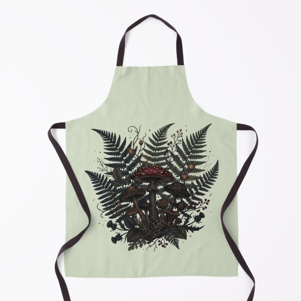 Item preview, Dark Cottagecore Mushrooms and Ferns Vintage Gothic Botanical Art designed and sold by BreezifyDesignStudio.