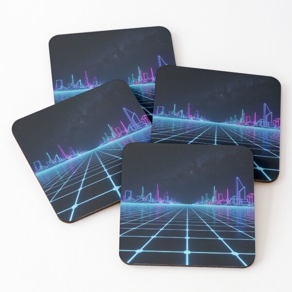 Item preview, Cyberpunk Neon Grid Cityscape Under Stars designed and sold by Owcomm.