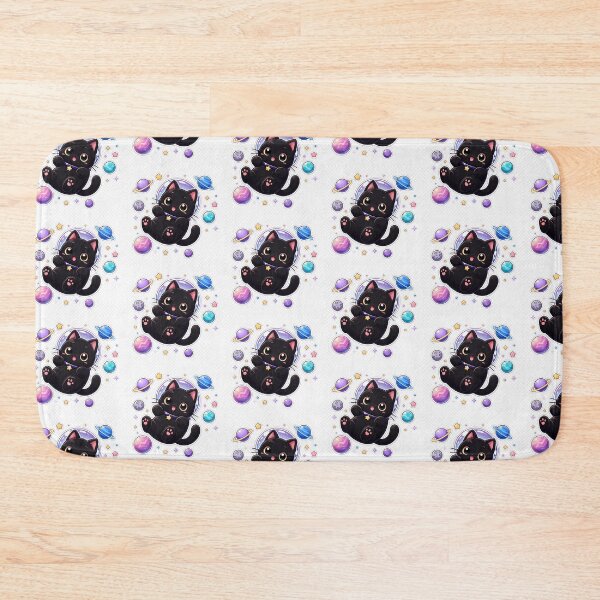 Item preview, Cosmic Kawaii Black Cat – Cute Space Cat Sticker designed and sold by SakuraHQ.