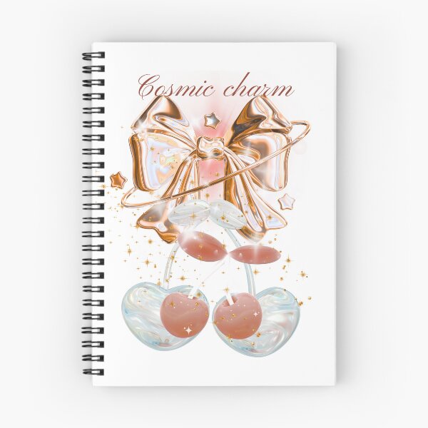Item preview, Cosmic Charm 3D Rose Gold Bow and Glossy Cherries Aesthetic Art designed and sold by MinimalAurashop.