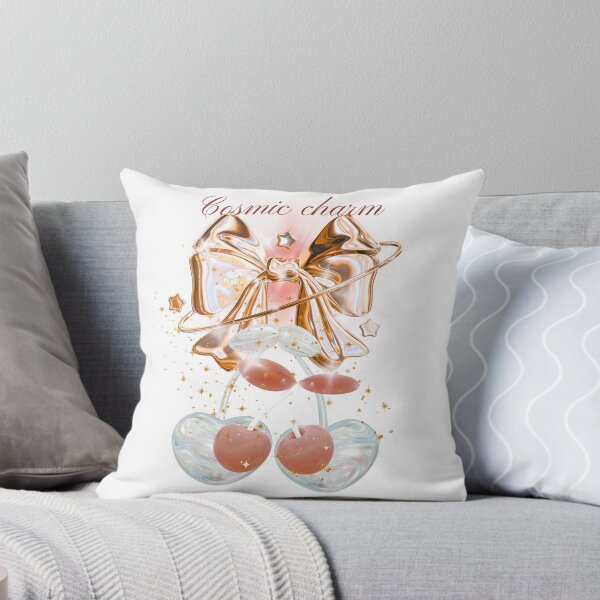 Item preview, Cosmic Charm 3D Rose Gold Bow and Glossy Cherries Aesthetic Art designed and sold by MinimalAurashop.